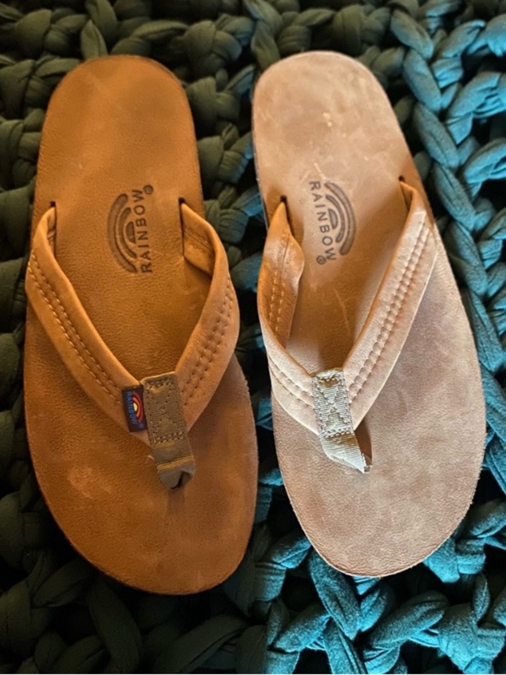 Rainbow Tan Suede Thong Sandals 12-13.5 - Picture 3 of 7
